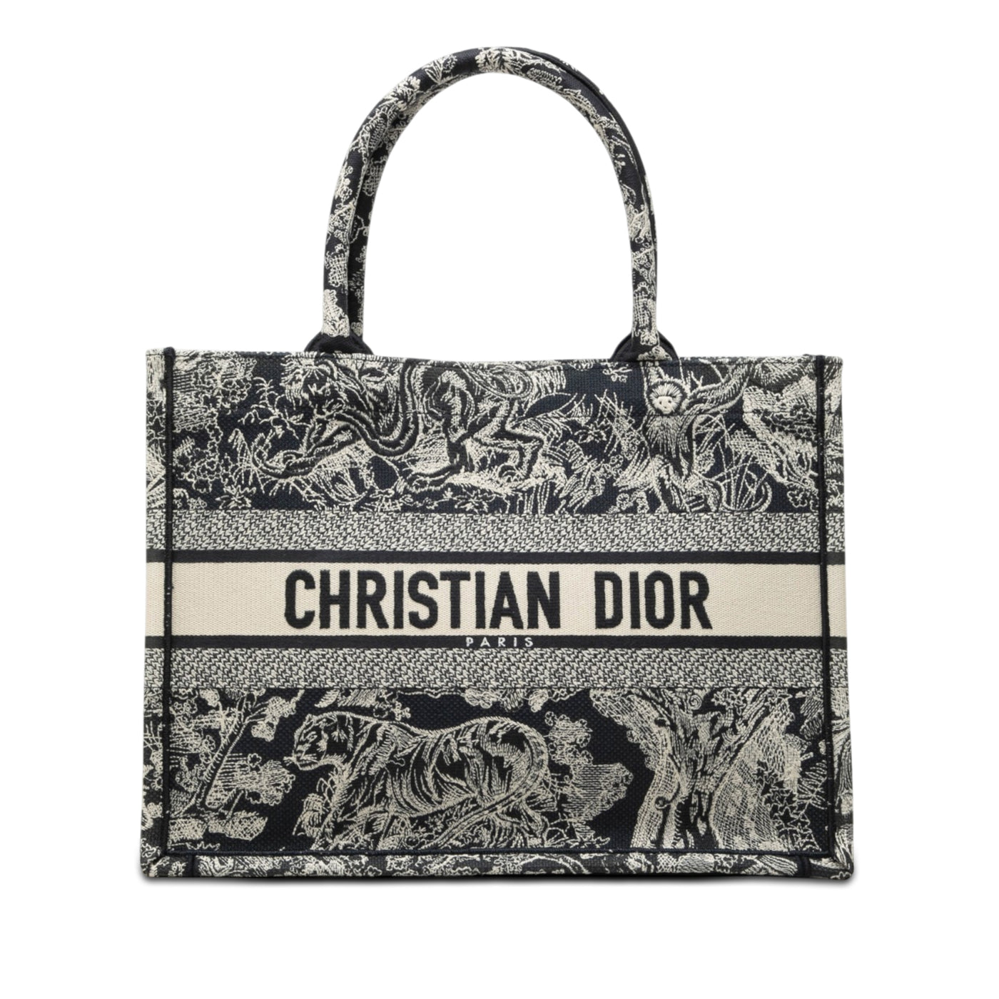 Medium Canvas Embroidered Dioriviera Toile De Jouy Book Tote - Image 1