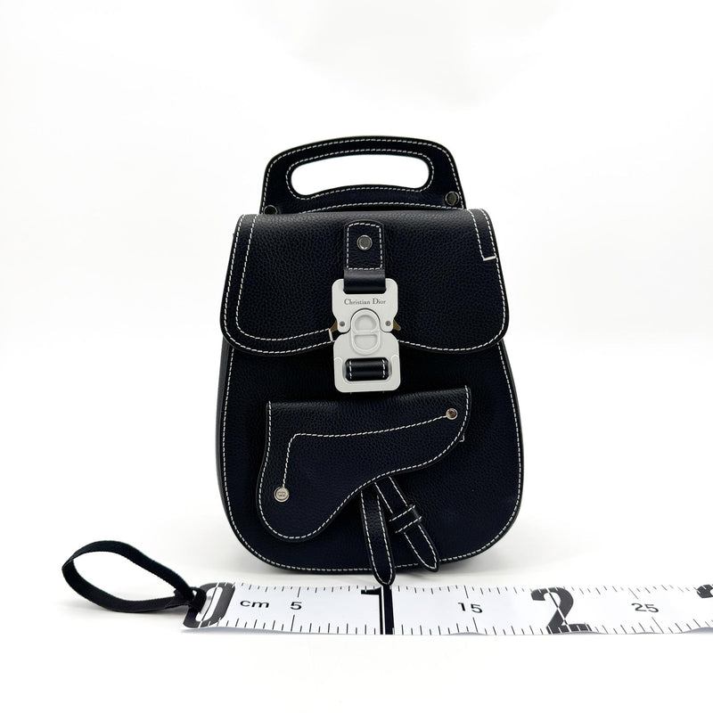 Christian Dior Saddle Leather Black Calfskin Bag