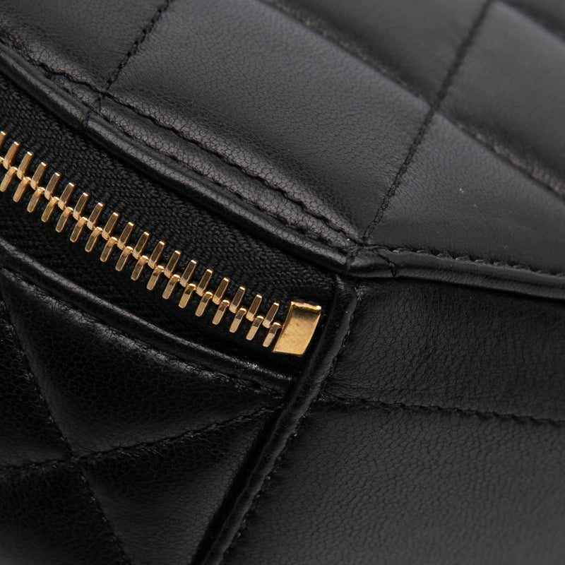 Quilted Lambskin Oval Logo Chain Top Handle Round Clutch on Chain - Image 10
