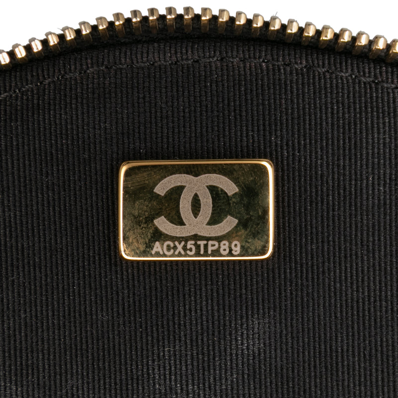 Quilted Lambskin Oval Logo Chain Top Handle Round Clutch on Chain - Image 6