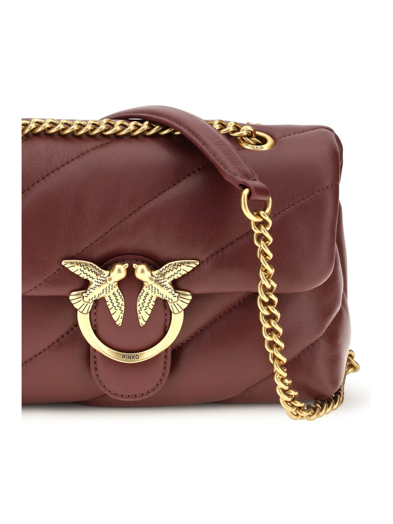 Pinko Love Shoulder Bag — Brown Calf Leather Bos Taurus
