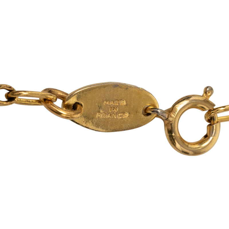 CC Gold Plated Lion Head Station Chain Long Necklace - Image 4