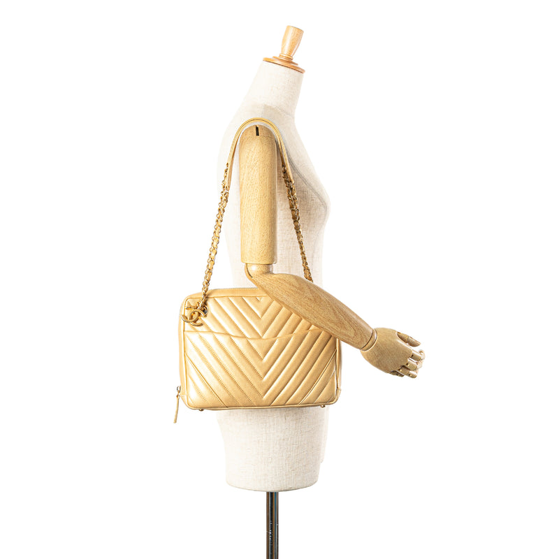 CC Chevron Lambskin Camera Shoulder Bag - Image 12