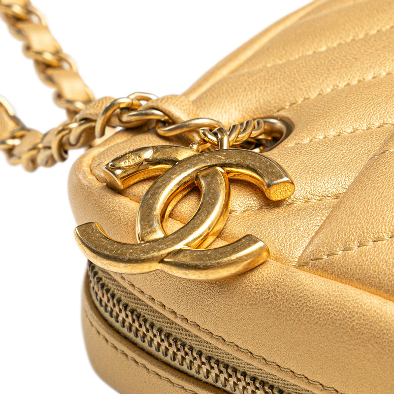 CC Chevron Lambskin Camera Shoulder Bag - Image 9