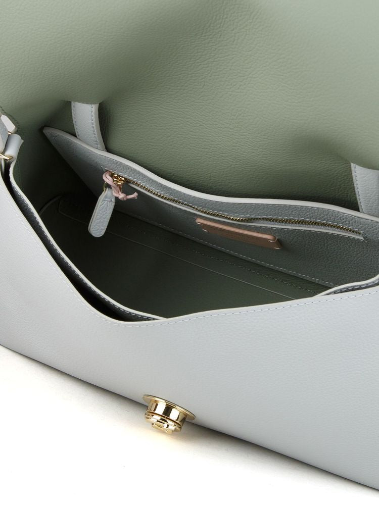 Coccinelle Nikla Top Handle Bag — Green Cowhide