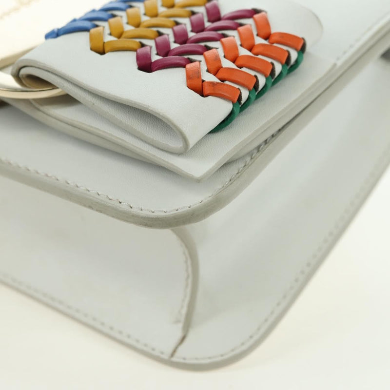 Salvatore Ferragamo Vala Chain Leather White Bag