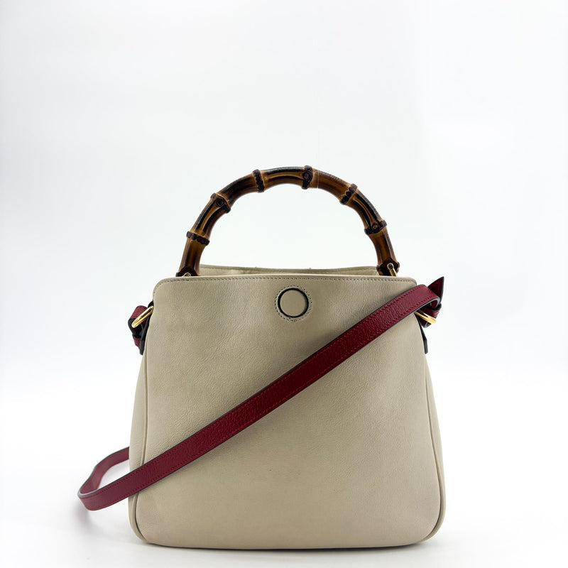 Gucci Diana Bamboo Leather Beige Bag