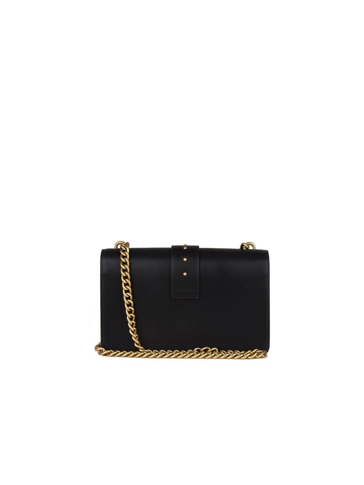 Pinko Love Crossbody Bag — Black Cow Leather