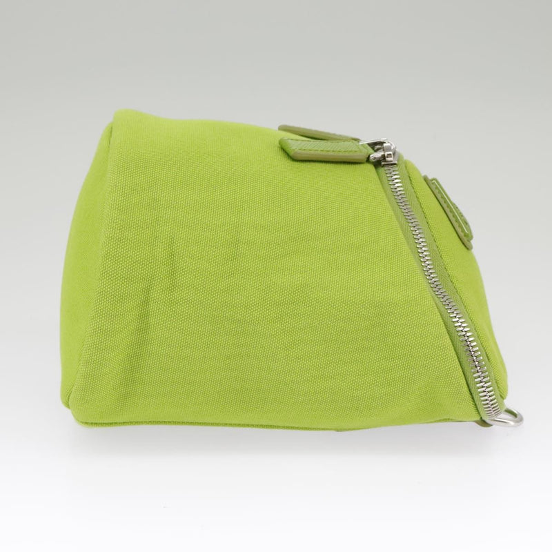Prada Zipped Triangle Canvas Green Bag