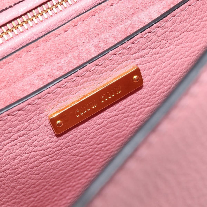 Miu Miu Madras Crystal Flap Leather Pink Bag