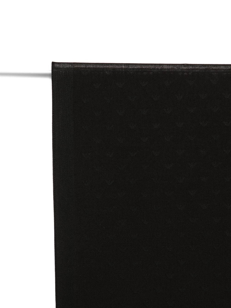 Emporio Armani Cotton Blend Scarf — Black Scarfs