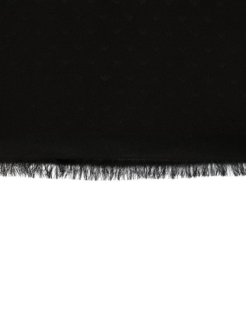 Emporio Armani Cotton Blend Scarf — Black Scarfs