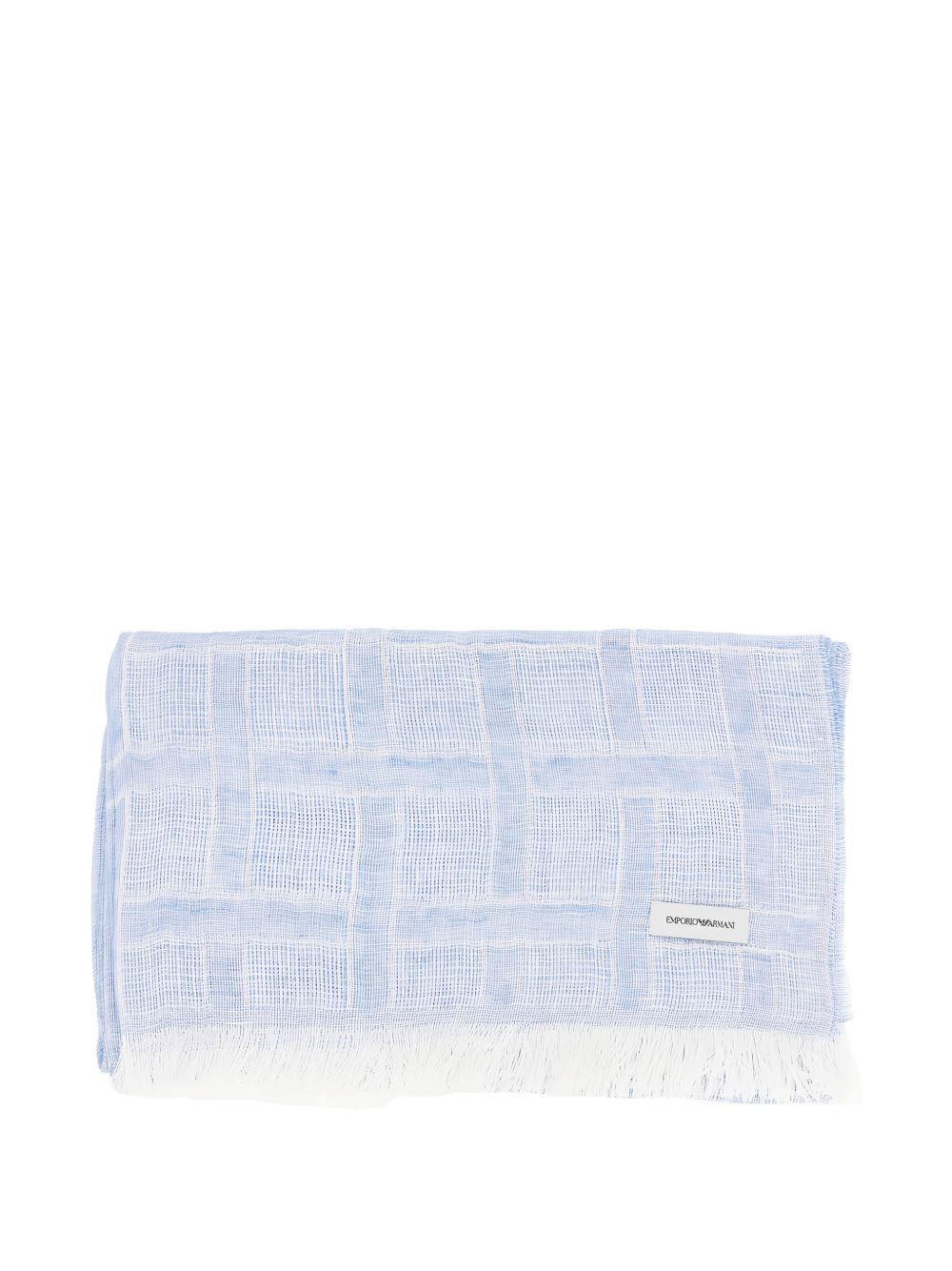 Emporio Armani Checked Linen Scarf — Grey Scarfs