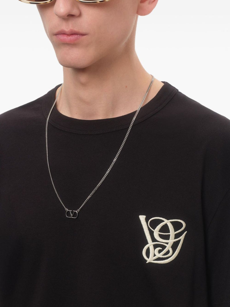 Valentino Garavani Vlogo Signature Cable-Link Necklace — Silver Necklaces