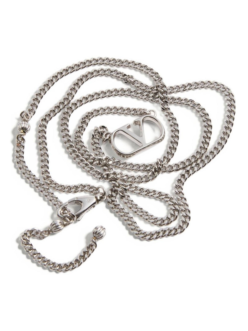 Valentino Garavani Vlogo Signature Cable-Link Necklace — Silver Necklaces
