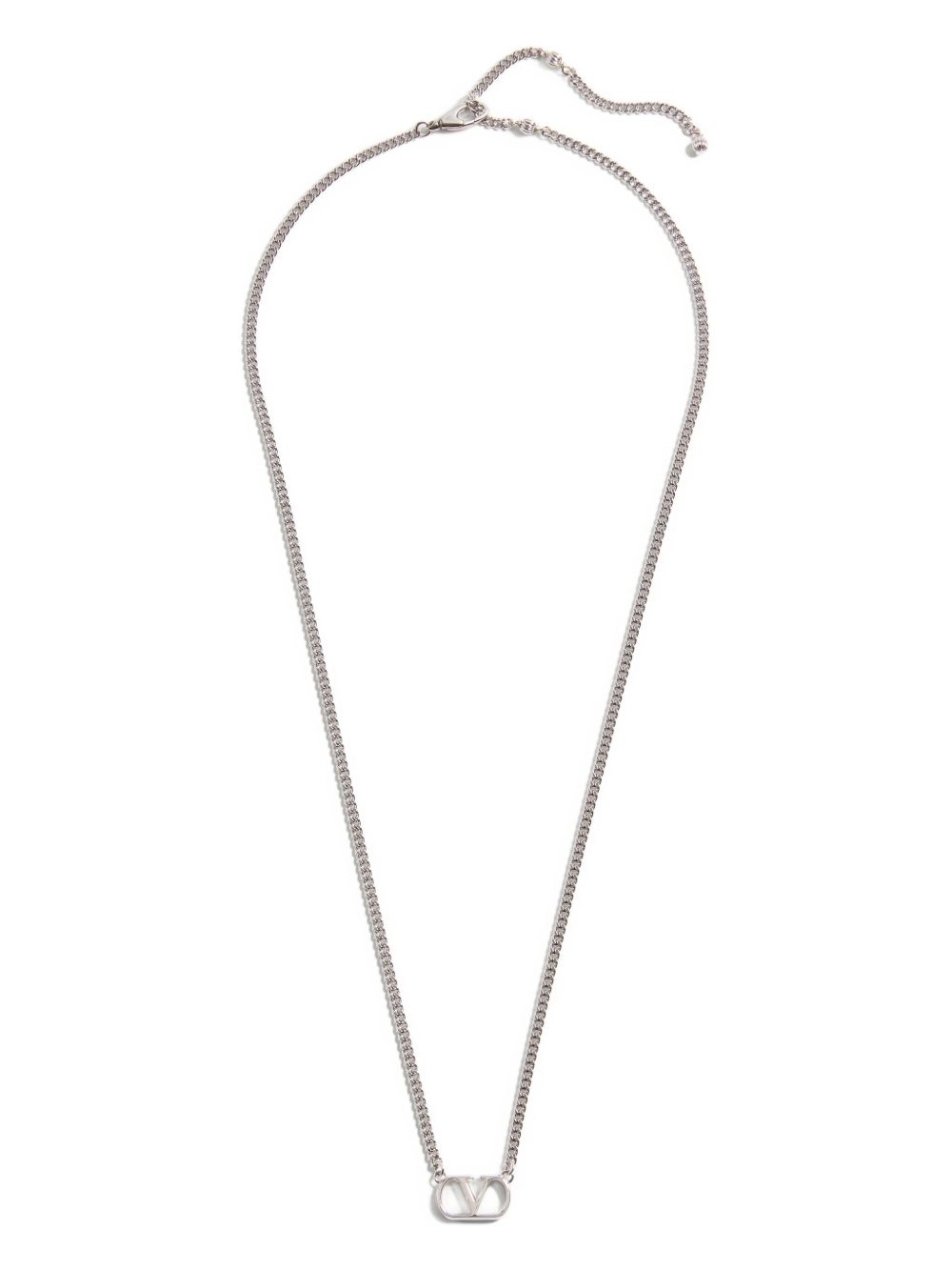 Valentino Garavani Vlogo Signature Cable-Link Necklace — Silver Necklaces