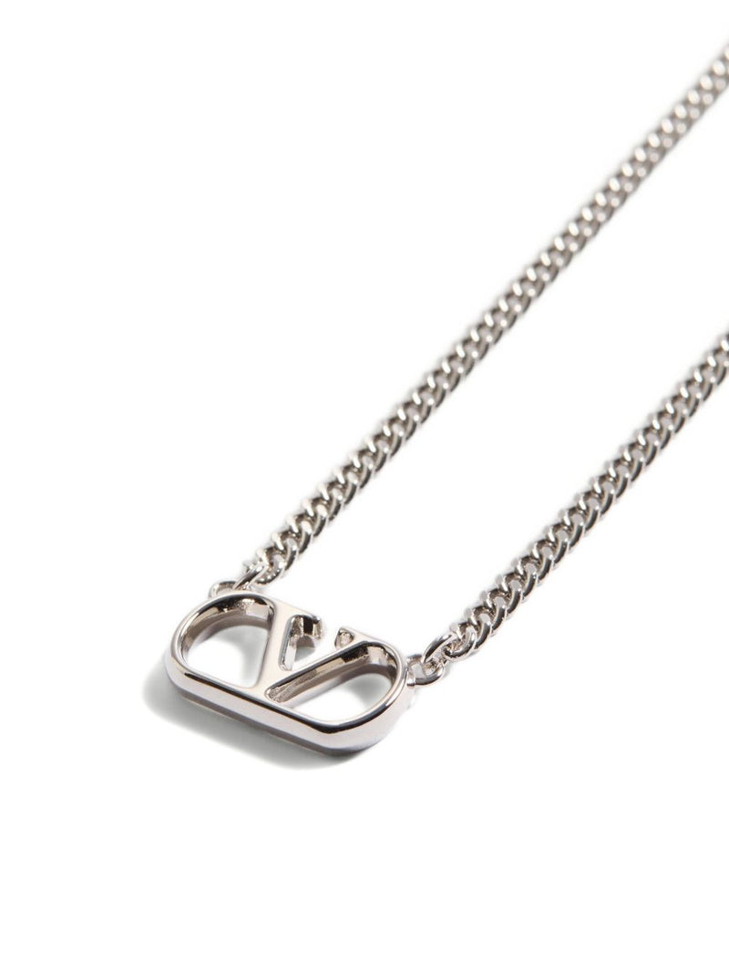 Valentino Garavani Vlogo Signature Cable-Link Necklace — Silver Necklaces