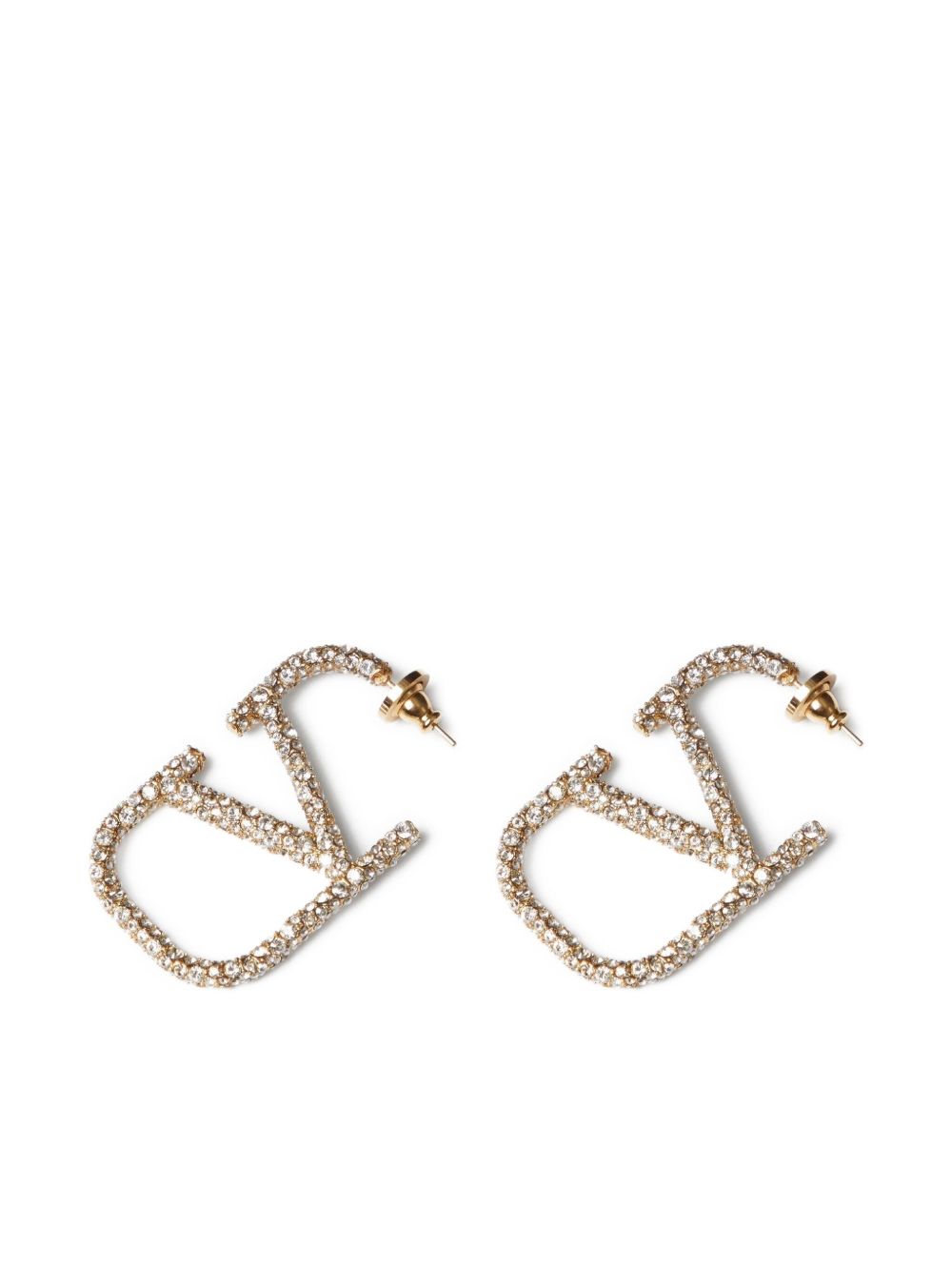 Valentino Garavani Vlogo Signature Swarovski Crystal Earrings — Gold