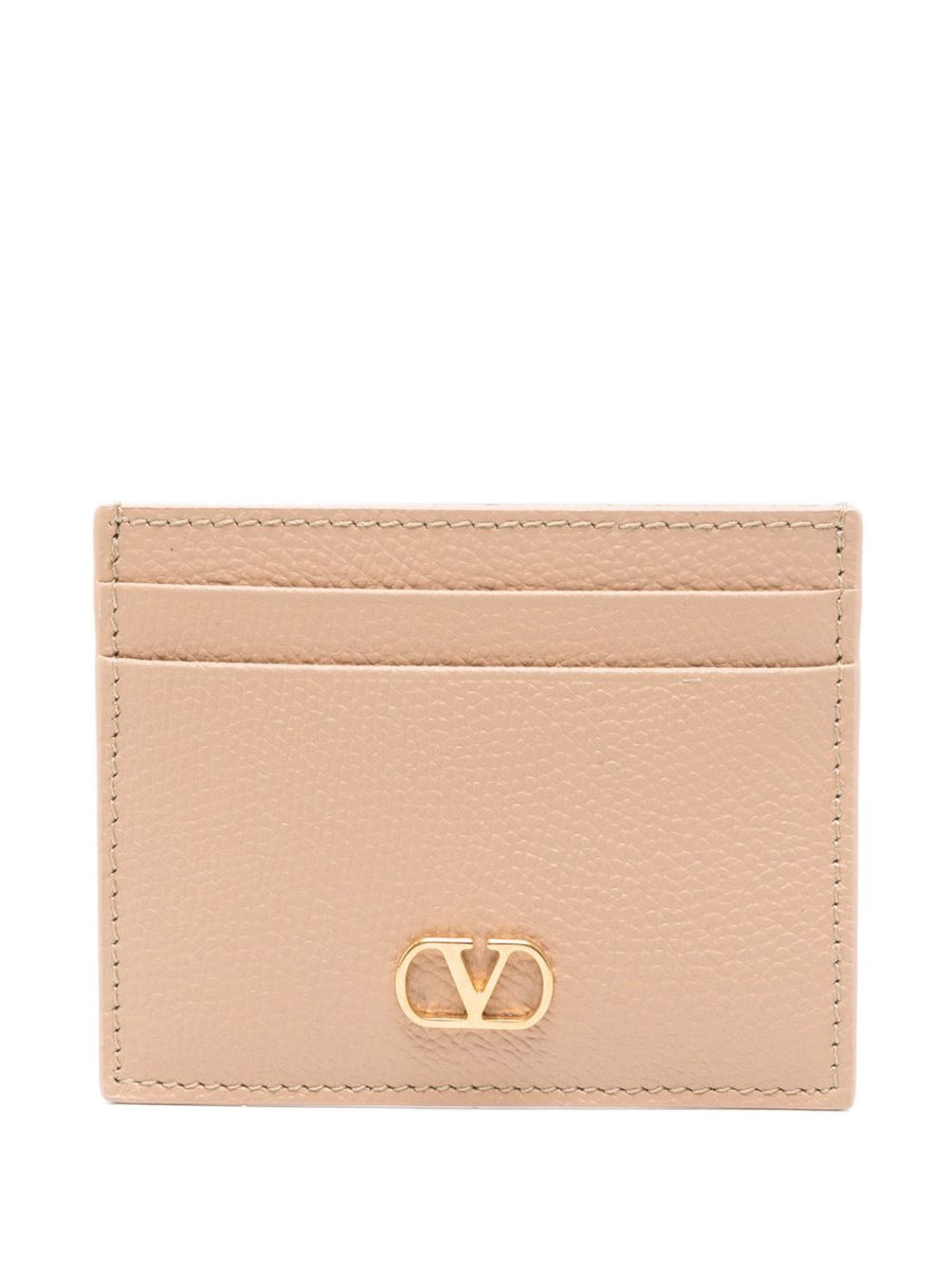 Valentino Garavani Card Case — Beige Calf Leather Cases