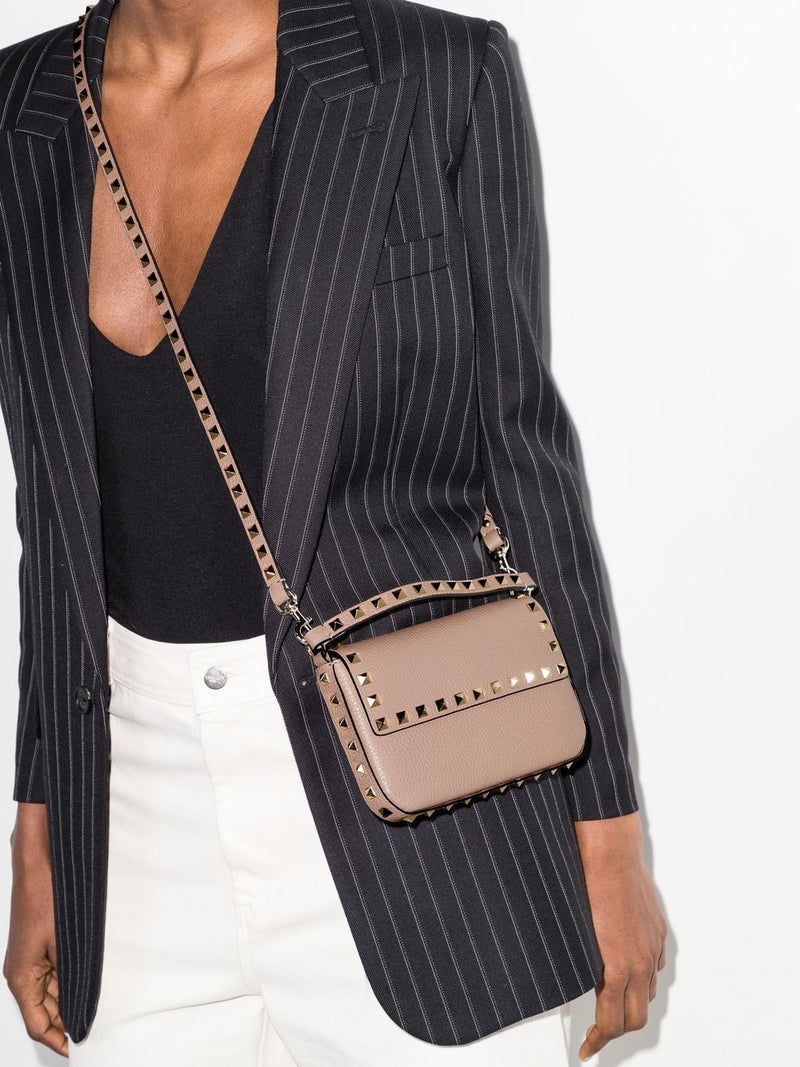 Valentino Garavani Top Handle Bag — Beige Leather