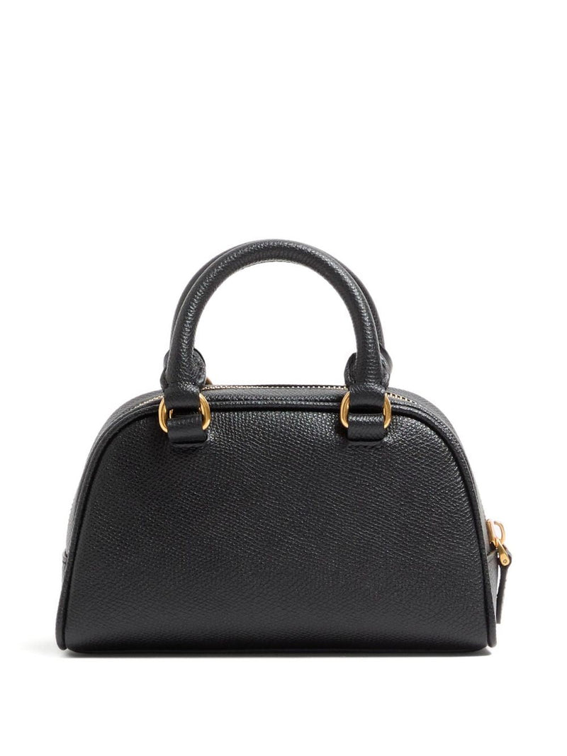 Valentino Garavani Grainy Leather Vlogo Top Handle Bag — Black