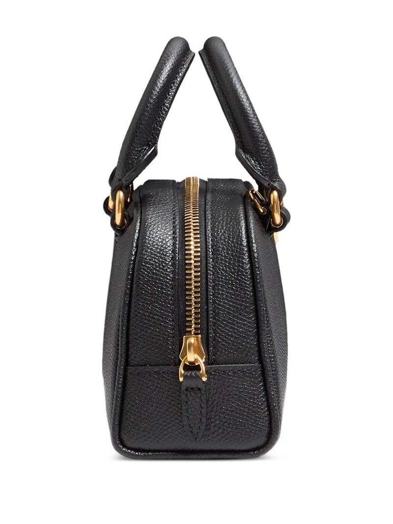 Valentino Garavani Grainy Leather Vlogo Top Handle Bag — Black