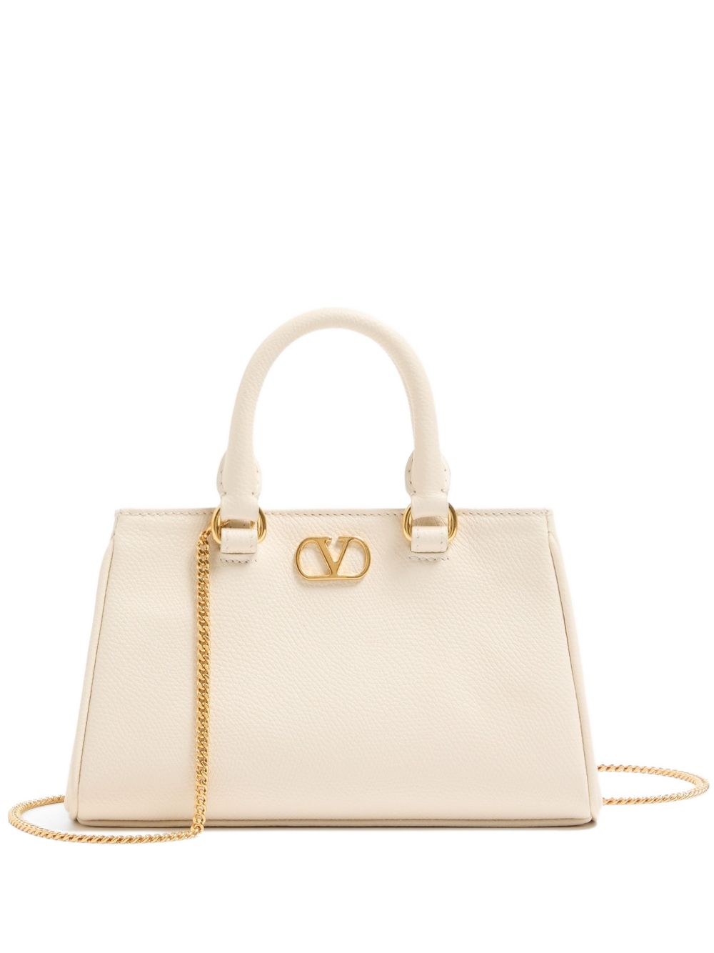 Valentino Garavani Top Handle Bag — Beige Leather