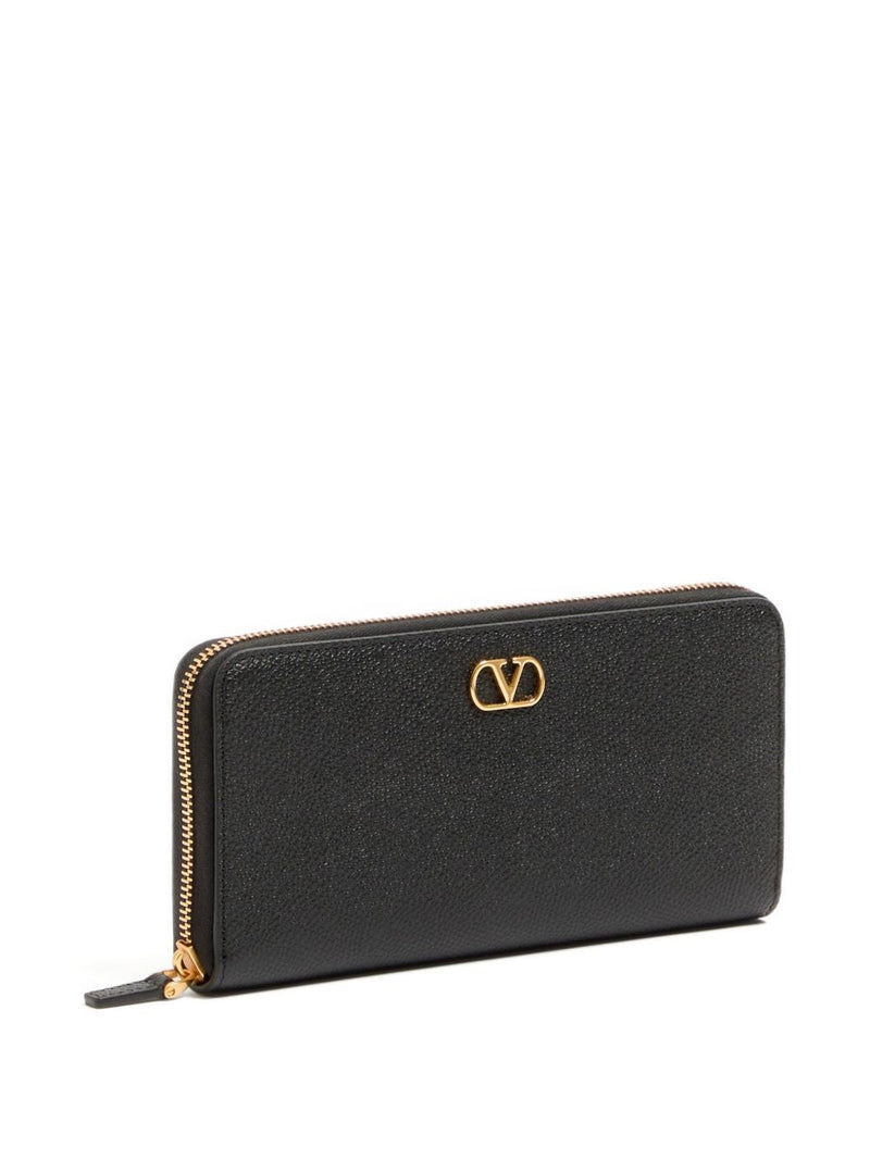 Valentino Garavani Vlogo Signature Leather Wallet — Black