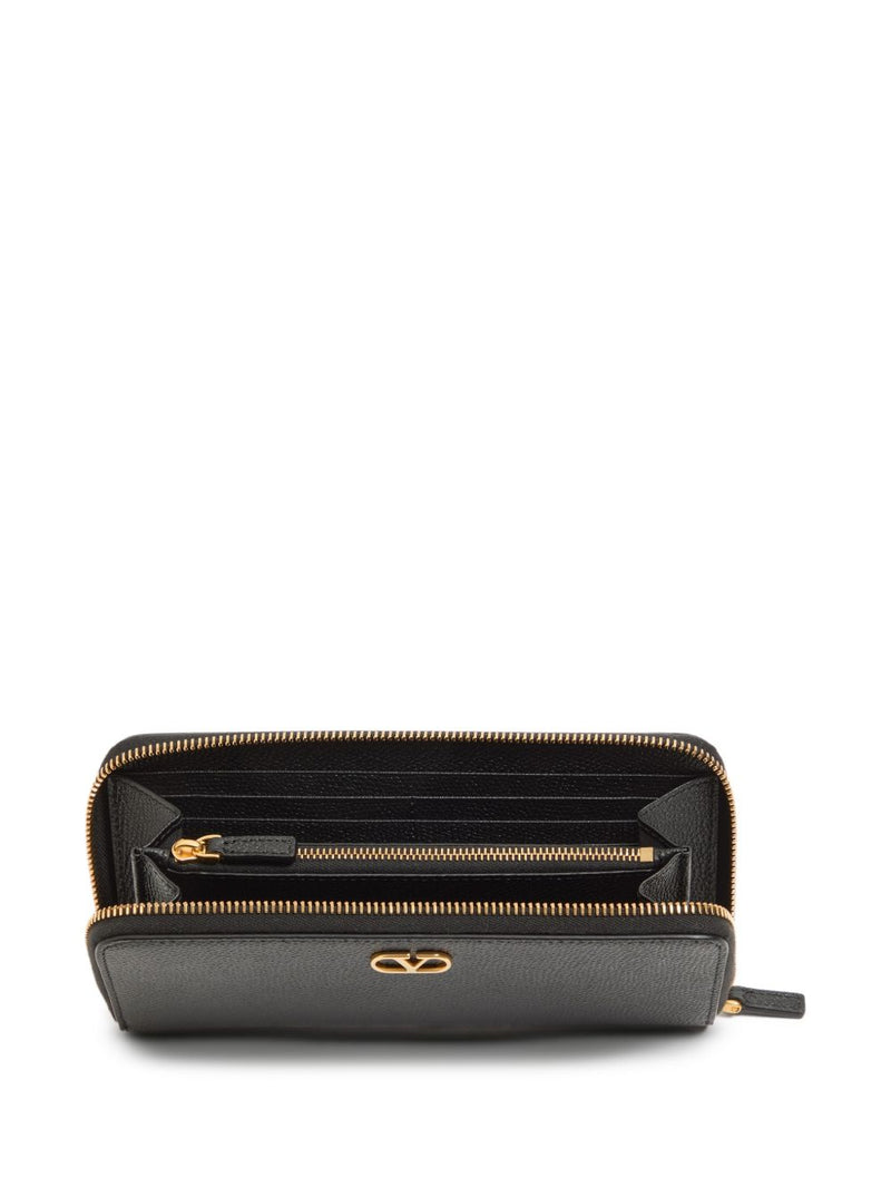 Valentino Garavani Vlogo Signature Leather Wallet — Black