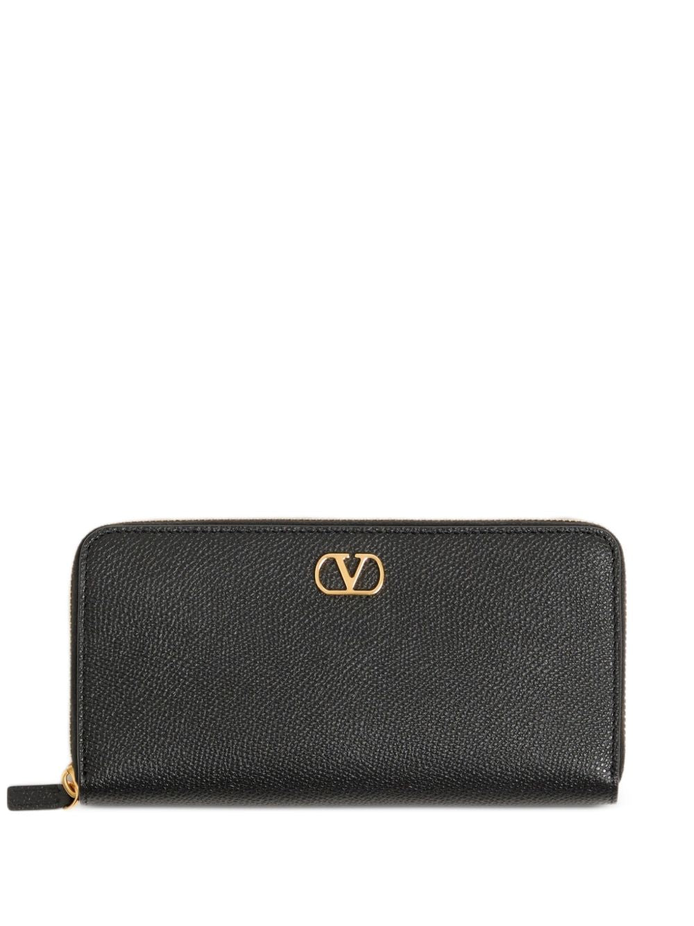 Valentino Garavani Vlogo Signature Leather Wallet — Black