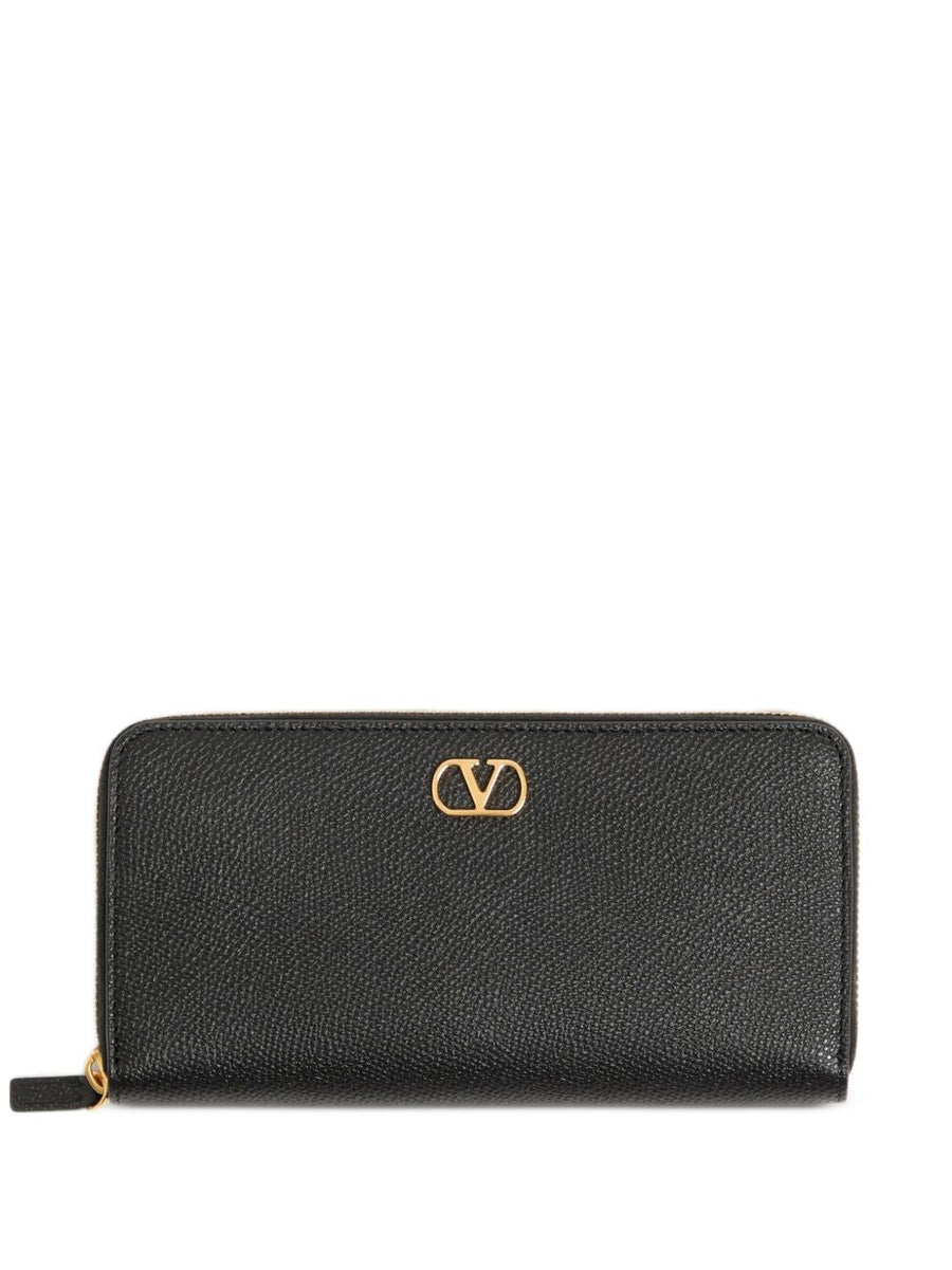 Valentino Garavani Vlogo Signature Leather Wallet — Black
