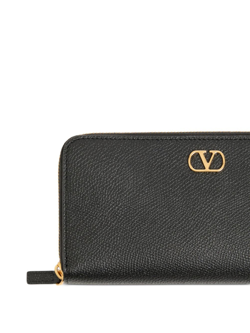Valentino Garavani Vlogo Signature Leather Wallet — Black