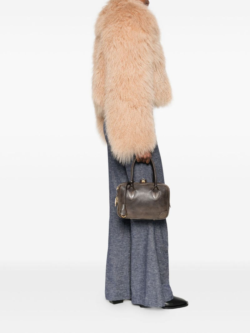 Golden Goose Pebbled Leather Shoulder Bag — Brown