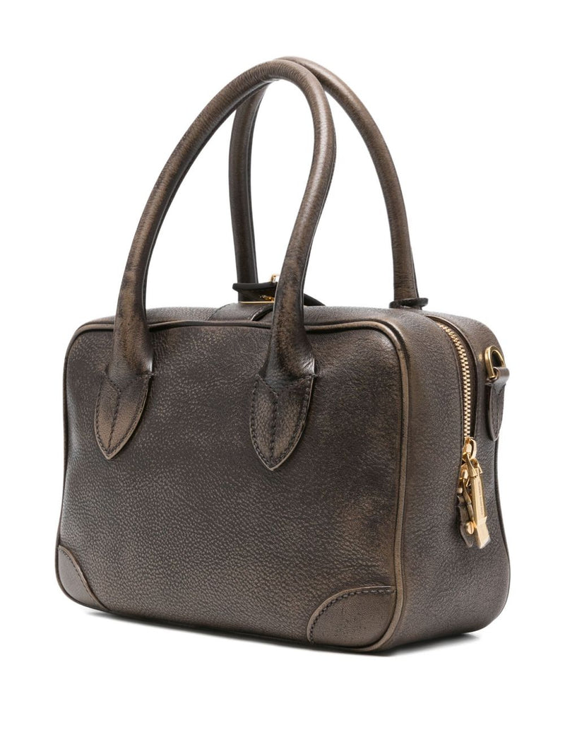 Golden Goose Pebbled Leather Shoulder Bag — Brown