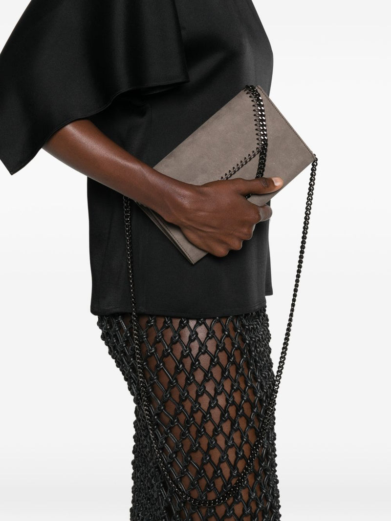 Stella Mccartney Falabella Crossbody Bag — Brown Suede