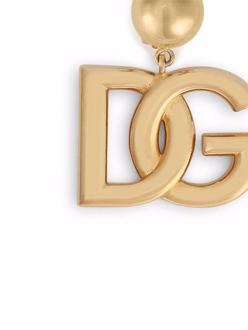 Dolce & Gabbana Logo Clip-On Earrings — Gold
