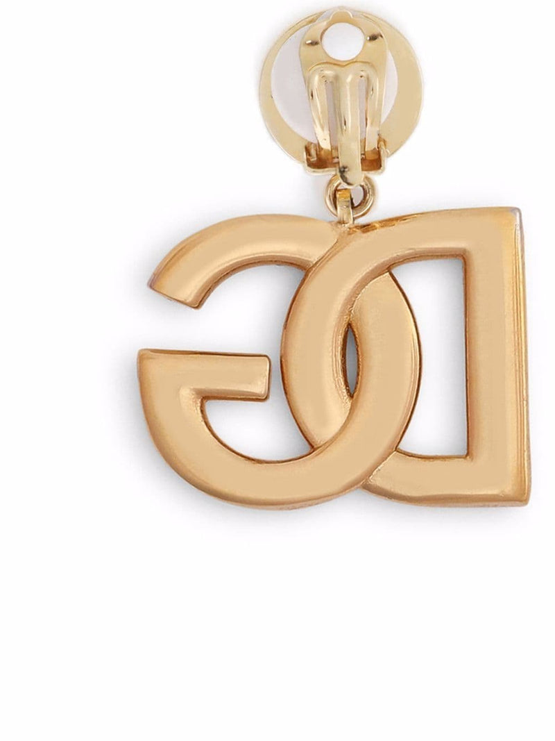 Dolce & Gabbana Logo Clip-On Earrings — Gold