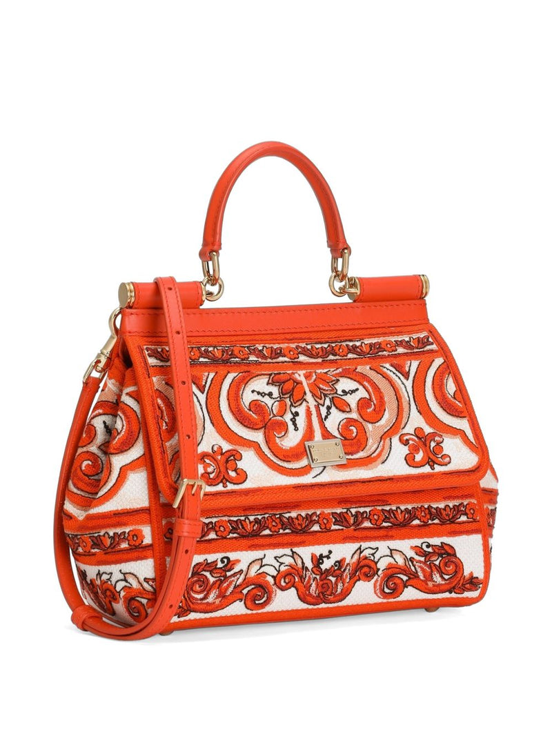 Dolce & Gabbana Sicily Top Handle Bag — Orange