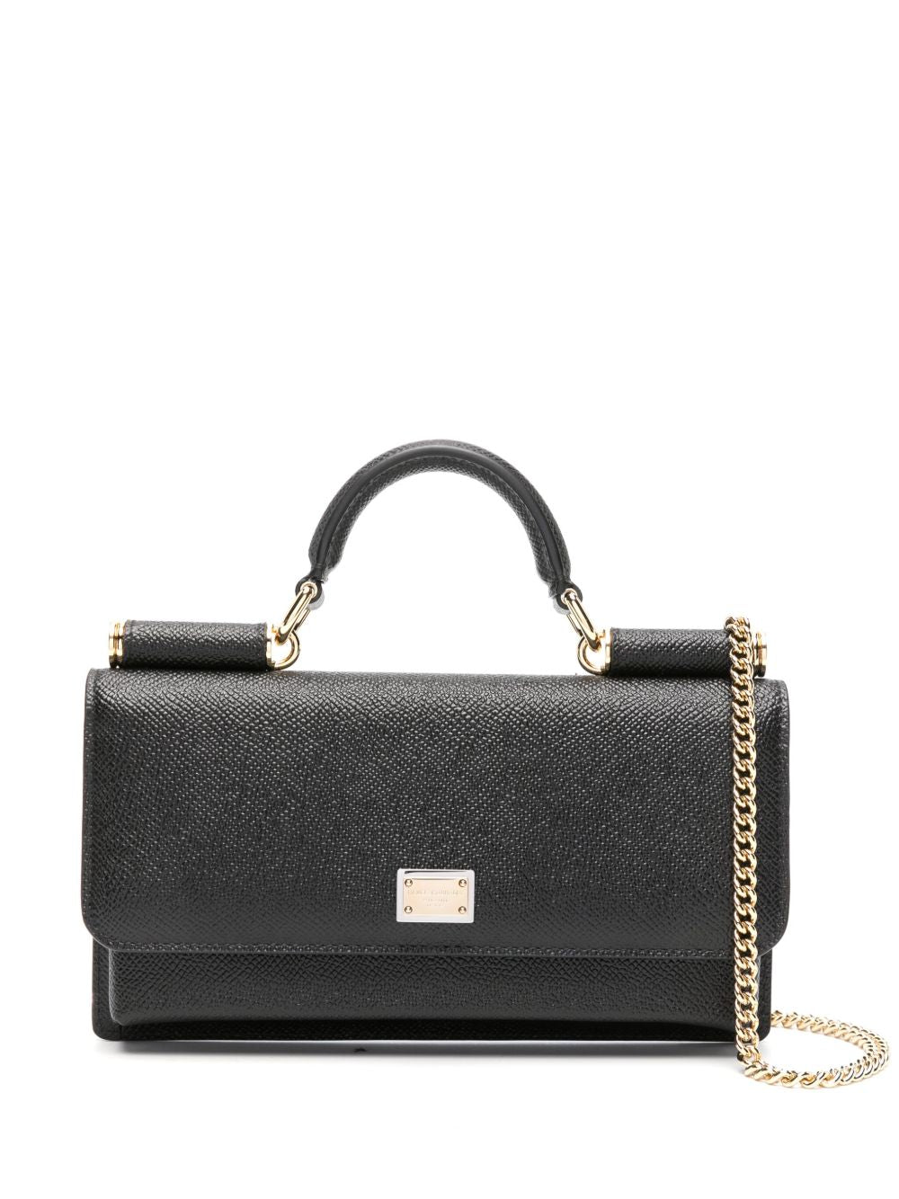 Dolce & Gabbana Iguana-Embossed Calf Leather Clutch — Black