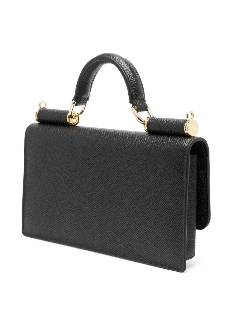 Dolce & Gabbana Iguana-Embossed Calf Leather Clutch — Black