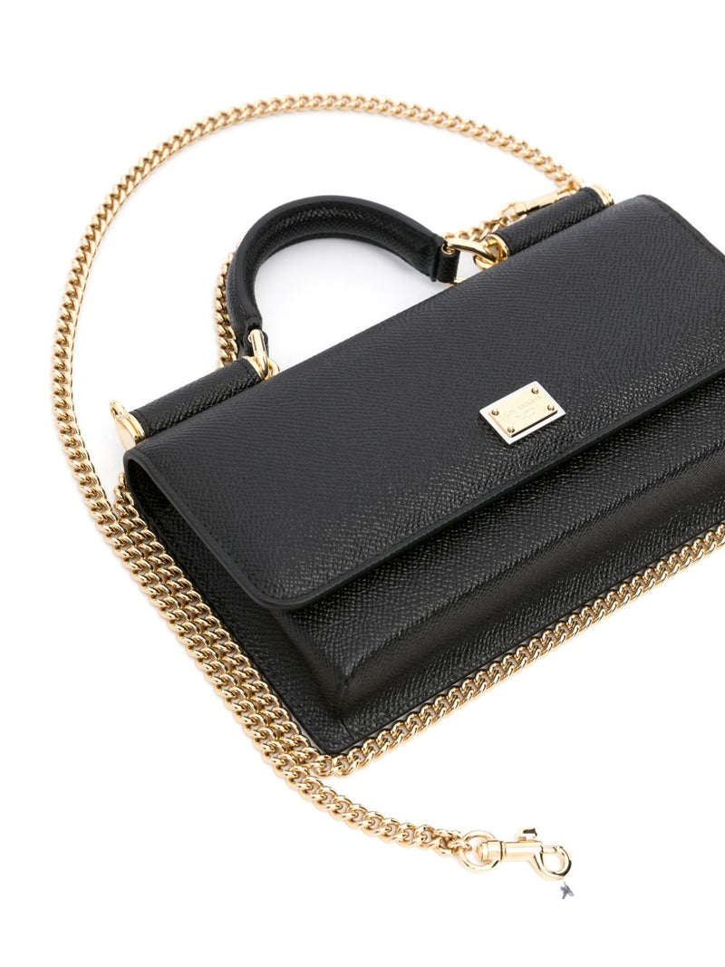 Dolce & Gabbana Iguana-Embossed Calf Leather Clutch — Black