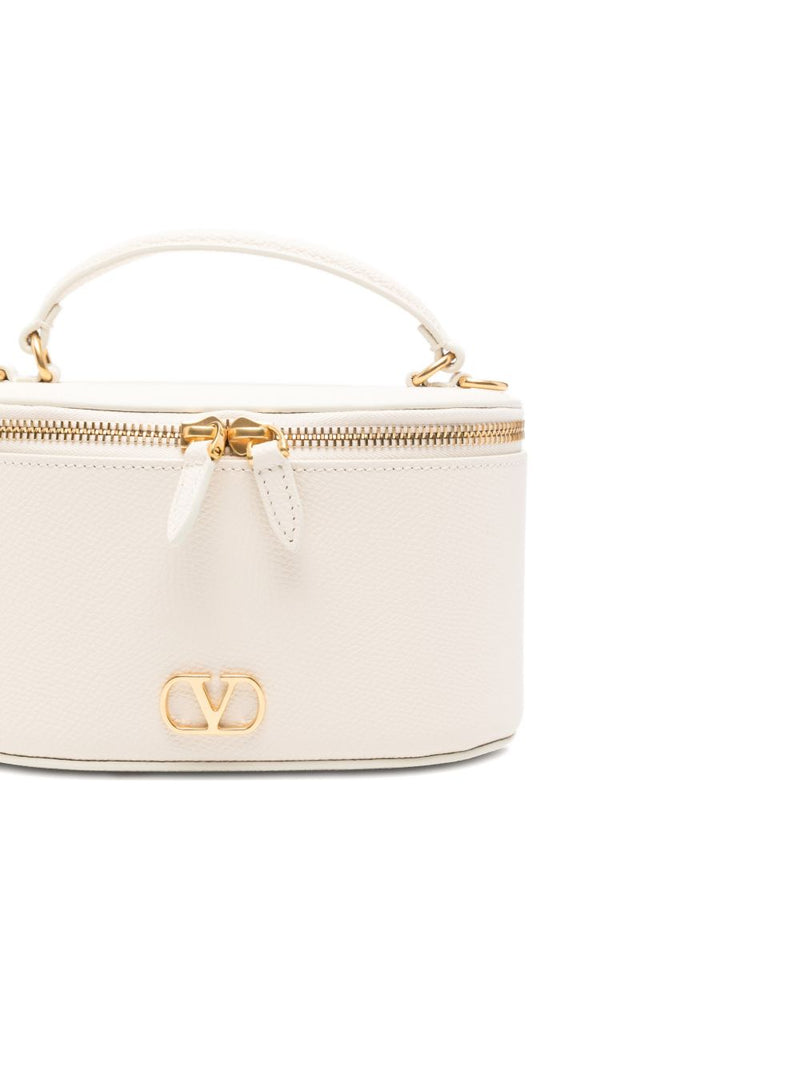 Valentino Garavani Cream Leather Vlogo Clutch — White