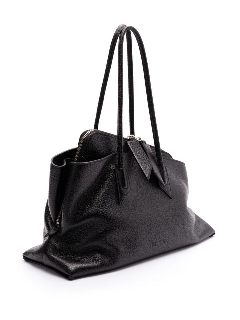 The Attico La Passeggiata Shoulder Bag — Black Leather