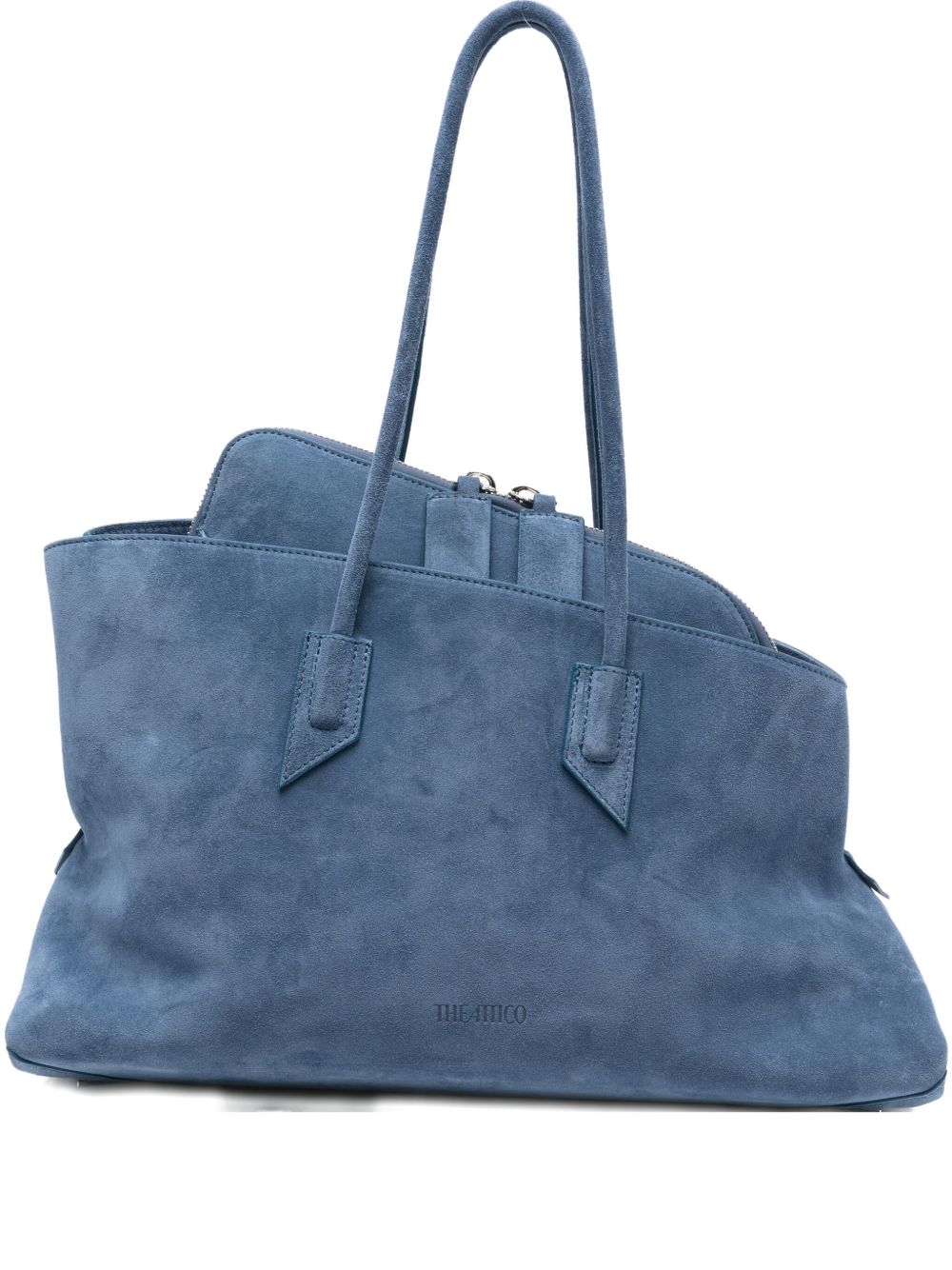 The Attico La Passeggiata Shoulder Bag — Blue Suede