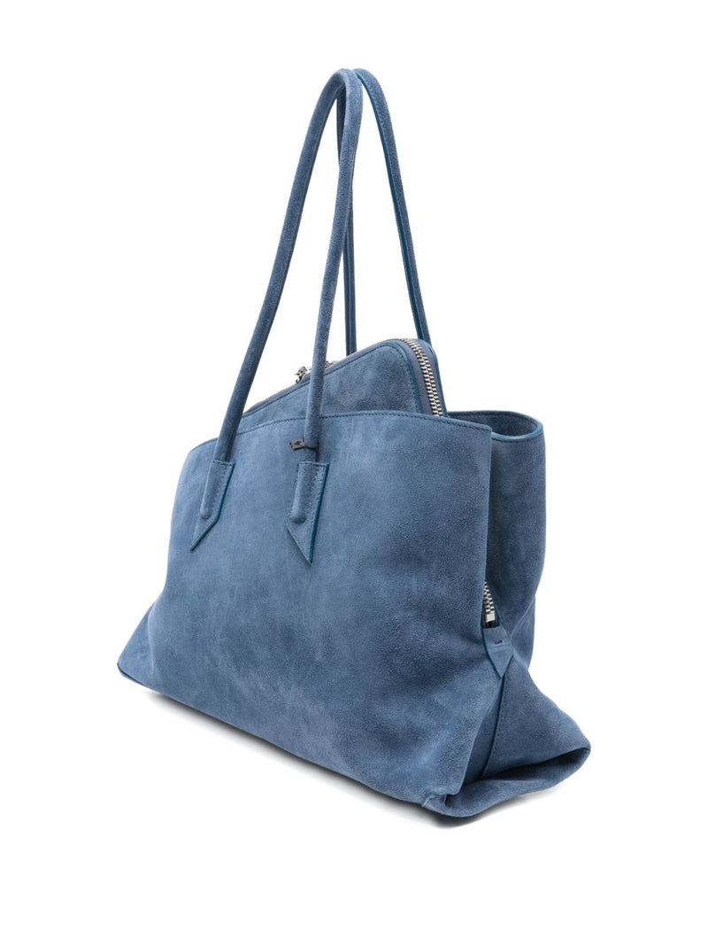 The Attico La Passeggiata Shoulder Bag — Blue Suede