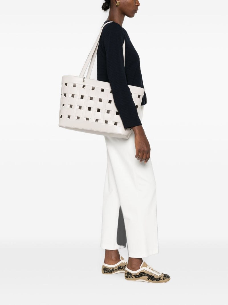 Emporio Armani Woven Tote Bag — Beige
