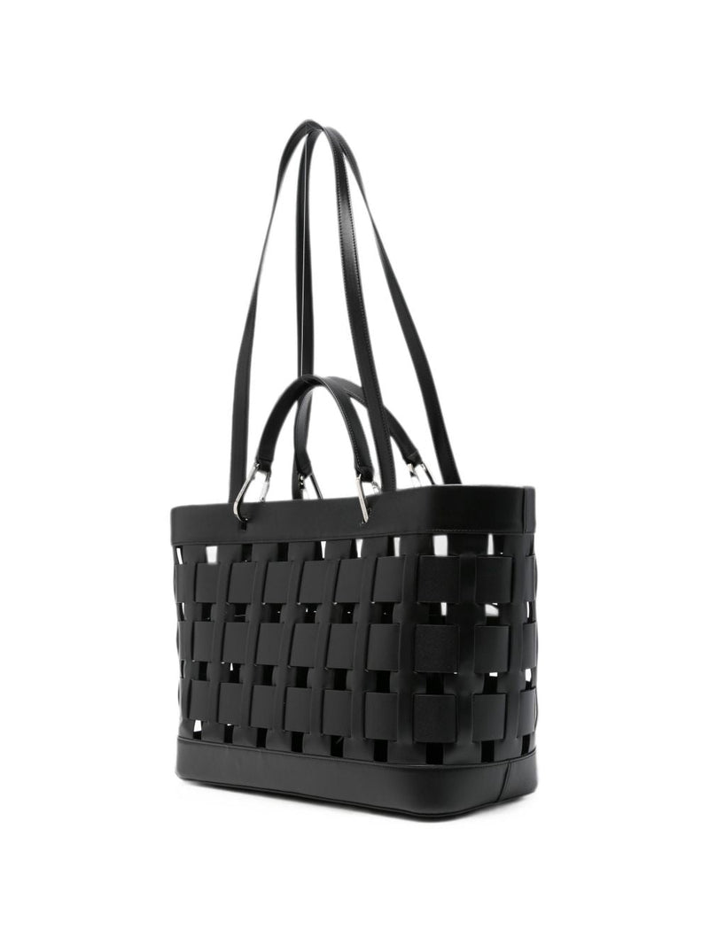 Emporio Armani Woven Design Tote Bag — Black