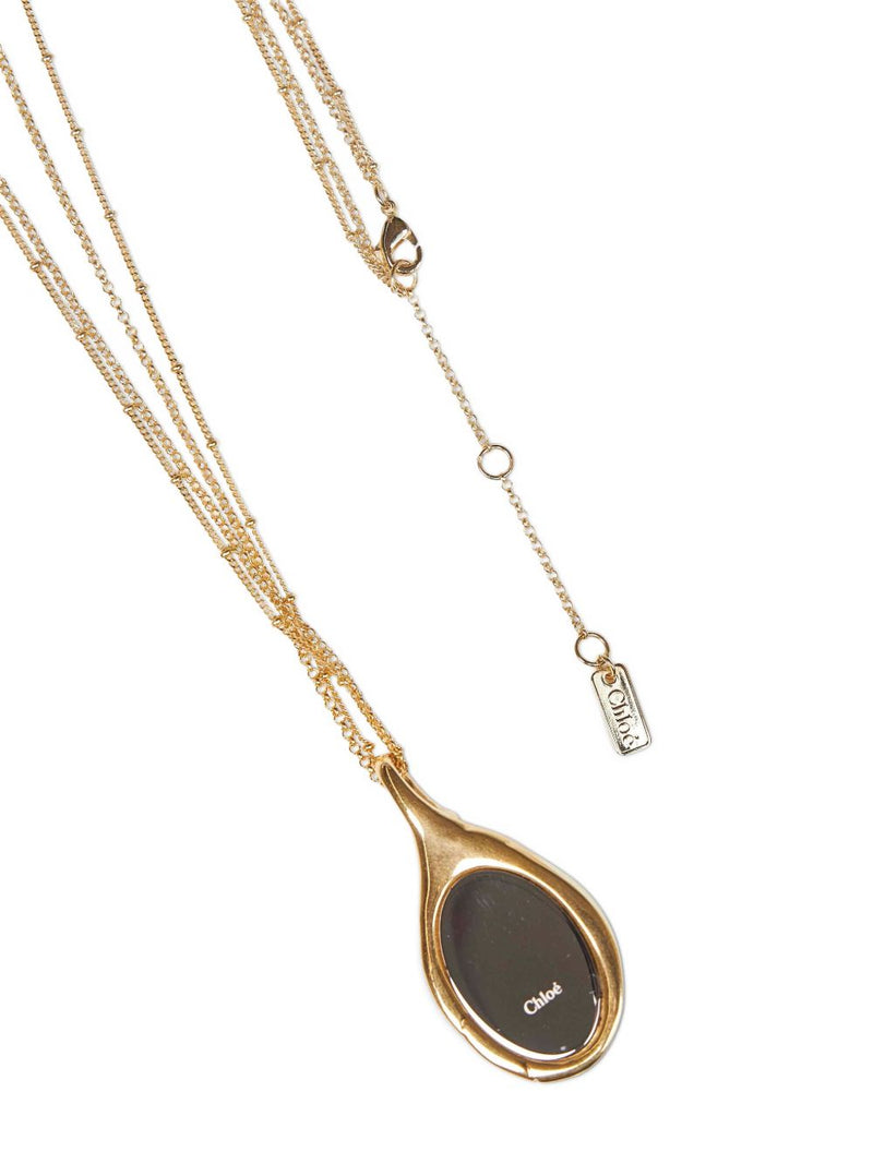 Chloé Gold-Tone Polished Pendant Necklace — Gold Necklaces