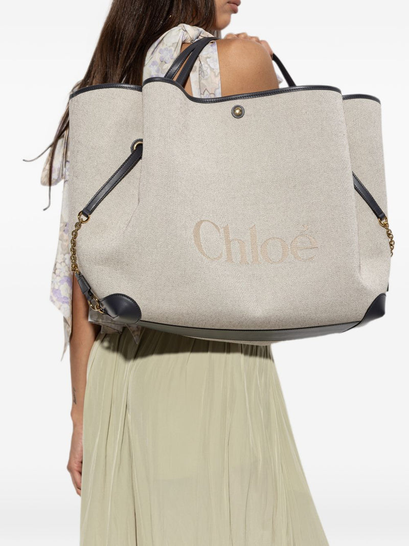 Chloé Clover Tote Bag — Beige
