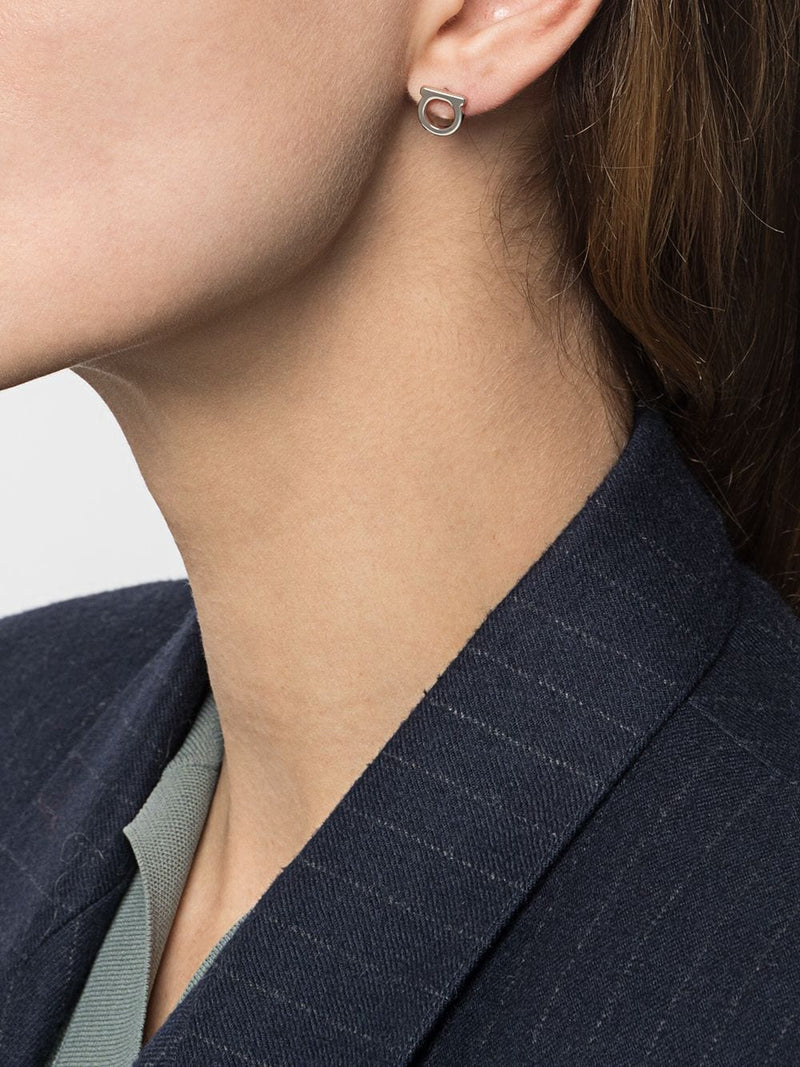 Ferragamo Gancini Earrings — Silver
